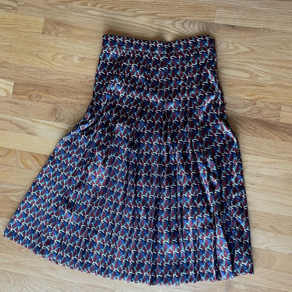 Zara satin pleated skirt.